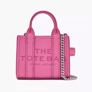 ‼️NEW Marc Jacobs Nano Micro The Tote Bag Pink Leather Satchel Crossbody Bag